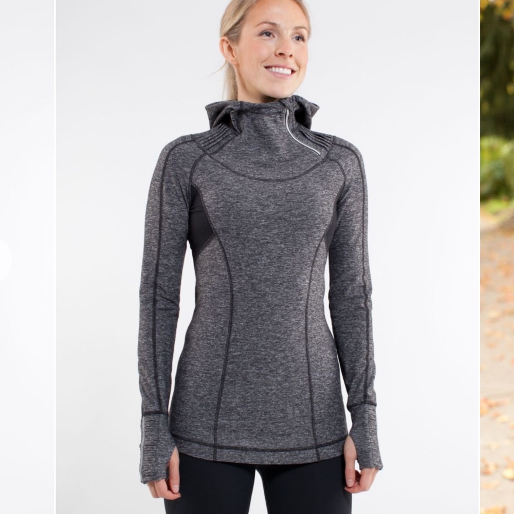 Lululemon Run: Back On Track Pullover
Heathered Black size 8
